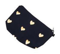DRESSOOS Lightweight Black Polyester Cosmetic Bag for Women Travel Use, Convenient to Carry Makeup Pouch for Cosmetics and Toiletry Necessaries, for Home Purposes and On-the-go