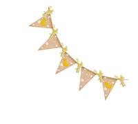 DRESSOOS Little Yellow Duck Pulls The Flag Linen Banner for Kindergarten Bunting Party Banner Kindergarten Party Garland