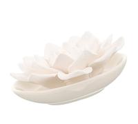 DRESSOOS Lotus Flower Centrepiece Small Diffuser for Essential Oils Passive Aroma Diffuser Passive Lotus Diffuser Flower Diffuser Made of Ceramic Diffuser Made of Stone Plaster Rattan Mini White