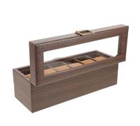 DRESSOOS Luxury Pine Wood Watch Box with Glass Top and Lock Double Layer Wooden Watch Organizer for Men and Women Scratch-resistant Lining with Removable Pillows Portable Space-saving