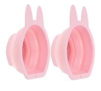 DRESSOOS Makeup Brush Cleaner for Makeup Brushes 2 Pcs Silicone Bunny-shaped Easy to Use and Gentle on Hands, Decorative and Delicate Design for Household Bathroom Use