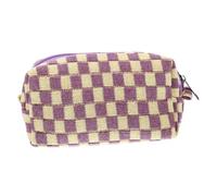 DRESSOOS Makeup Pouch Large Capacity Checkerboard Bag Seersucker Travel Bag Organizing