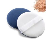 DRESSOOS Makeup Powder Puff for Face in Blue, Non Latex Material and Pu, round Shape, Easy to Wash and Dry, for Makeup Application and Blending Foundation or Setting Powder