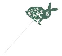 DRESSOOS Metal Garden Rabbit Stake Outdoor Lawn Decoration with Delicate Hollowed Patterns, Green Colour, Suitable for Garden Or Roadside Use, for Creating A Vivid Atmosphere and Decorative