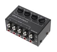 DRESSOOS Mini Audio Mixer 4 Channels Passive Sound Mixer for Streaming Instruments Recording Devices