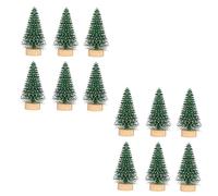 DRESSOOS Mini Christmas Trees Cedar Tree Decor Set 12pcs Mini Xmas Tree Adornments for Christmas Tree Tabletop Decor