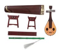 DRESSOOS Miniature Guzheng Musical Instrument for Chinese Style Dollhouse Accessories Premium Pipa Guzheng Fun Mini Collectible Playset for Creative Play