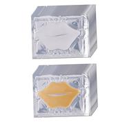 DRESSOOS Moisturizing Nourishing Lip Mask Pad 20pcs Hydrating Exfoliating Lip Pads Women White and Gold