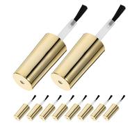 DRESSOOS Nail Polish Bottle Caps Artificial Fiber with Brush Replacement 10pcs Flat Nail Bottle Caps Good for Replacement for Salons and Homes