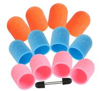 DRESSOOS Nail Sanding Caps Set 33pcs 3 Colors Orange Pink Blue 180 Grit Manicure Grinding Head Callus Remover Polishing Burr Caps for Nail Drill and Pedicure Use