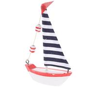 DRESSOOS Nautical Wooden Sailing Boat Resin Ornament with Realistic Shape, Mediterranean Style Decorative Function for Study Room and Sea Style Decors, Interior Decoration Accent