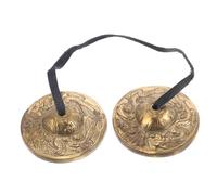 DRESSOOS Nepalese Copper Finger Cymbals Elastic Band Mini Hand Percussion Instrument for Belly Dancing Spiritual Practices and Yoga 1 Pair Zills for Dancers