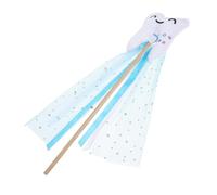 DRESSOOS Novelty Angel Teeth Fairy Wand with Ribbon Lightweight Fairy Stick for Party Dress Up Stage Performance Prop Blue Teeth Shaped Wand for Boys