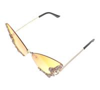 DRESSOOS Oversized Butterfly Shaped Rimless Sunglasses Resin and Metal Frame, Trendy and Easy to Operate Vintage Style for Fashionable Party and Outdoor Use