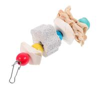 DRESSOOS Parrot Chewing with Natural Volcanic Rock Climbing Hanging Cage Accessory for Parrots Hamsters Rabbits Promotes Exercise Coordination Skills Decorative Design Flower Cuttlefish