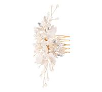 DRESSOOS Pearl Flower Hair Comb with Stable Grip and Floral Rhinestone Design, Bohemian Style Zinc Alloy Wedding Hair Accessory for Women and Bridesmaids at Tea Parties