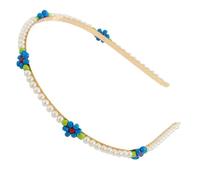 DRESSOOS Pearl Headband for Women Daisy Flower Headpiece Wedding Hair Accessories Floral Hair Jewelry
