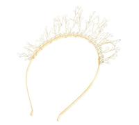 DRESSOOS Pearl Women Hairband Crystal Decorative Headband Bridal Jewelry for Wedding Party Kc Gold Bridal Headpiece