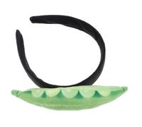 DRESSOOS Peas Cartoon Plush Spa Headband for Women Cute Elastic Skincare Hair Accessory for Face Washing and Makeup for Halloween Parties and Live Streaming