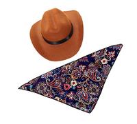 DRESSOOS Pet Hat and Bandana Set Fun Cat Headdress for Dog Decorative Pet Hat for Saliva Absorption for Festivals