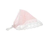 DRESSOOS Pink Vintage Triangle Headscarf for Women Lightweight Polyester Lace Headband Versatile Use, Summer Boho Hair Accessory Inspired by French Countryside Style