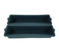 DRESSOOS Plastic Chicken Waterer and Feeder Trough 2Pcs 43Cm for Horse, Pig, and Poultry Livestock Feeding Integrated Feeding and Watering