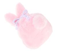 DRESSOOS Plush Bunny Cosmetic Drawstring Bag Makeup Organizer for Daily Use Soft Pouch for Jewelry Electronics and Toiletries for Travel and