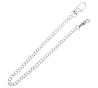 DRESSOOS Pocket Watch Chain and Vintage Style Silver Metal with Circular Spring Buckle, Decorative and Easy to Use Jeans Chain for Purses and Wallets, for Accessories