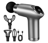 DRESSOOS Portable Electrical Massager Percussion Massage Muscle Massager Quiet Operation Compact Portability 12 Gears Silver Abs Material 1500 Mah Battery Everyday Use Post-Workout