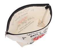 DRESSOOS Portable Pencil Case Canvas Printed Zipper Makeup Pouch for Women Retirement Travel Cosmetics Bag Print Design for Holding Makeup and Essentials