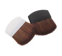 DRESSOOS Professional Blush Brush Set 2pcs Portable Makeup Brushes Plastic Handle Horsehair Bristles Soft Dense for Face Application