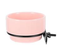 DRESSOOS Removable Ceramic Parrot Food and Water Bowl Stylish Hanging Feeder for Bird Cages Durable and Easy to Clean Dish for Home Outdoor Use Elegant Pink Design