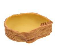 DRESSOOS Reptile Feeding Supplies Simulated Rock Basin Deep Food Bowl for Lizards Tortoises Safe Material for Easy Cleaning