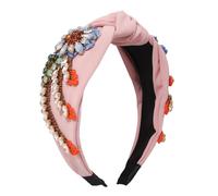 DRESSOOS Retro Headband for Girl Hair Styling Featuring Rhinestone Embroidery Design for Vintage-themed Events and Daily Wear