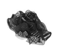 DRESSOOS Retro Rhinestone Hairpins Mesh Veil Hair Bow Chignon Hair Clip Vintage Bow Plastic Black