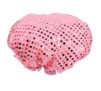 DRESSOOS Reusable Waterproof Shower Cap for Long Hair Double Layer Peva Pink 1 Piece Bathing Hair Bonnet for Women for Showers and Spa