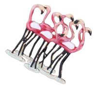 DRESSOOS Rhinestone Flamingo Brooch Pin, Alloy Material Aesthetic Design for Women, Elegant Red Lapel Pin Detailed Decoration, Party Dress Accessory