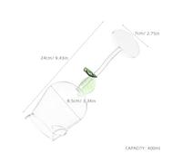 DRESSOOS Rose Design Wine Glass 400ml Crystal Goblet with Leaf Accent, High Stem Cocktail and Red Wine Glass for Home Bar Entertaining