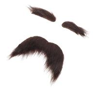 DRESSOOS Self-adhesive Fake Beard and Mustache Set for Men in Black Plush Velour with Effortless Application and Authentic Appearance, for Halloween and Cosplay Parties