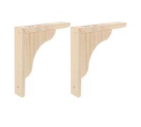 DRESSOOS Shelf Corner Angle Triangle Bracket in Beige Brackets Wooden 2pcs Heavy Duty Brace Wall Mounted Space Saving and Prevents Items from Shifting or Living Room Bedroom Shelving