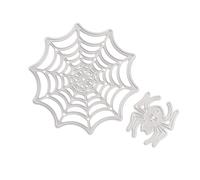 DRESSOOS Silver Carbon Steel Spider Web Embossing Cutting Dies Stencil Template for DIY Craft Cutting, Metal Die Cuts for Halloween Scrapbooking and Card Making