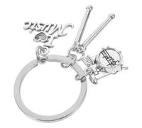 DRESSOOS Silver Zinc Alloy Music Instrument Key Chain with Decorative Design for DIY Production and Bag Embellishments, Creative Music Note Key Holder and Accessories