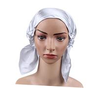 DRESSOOS Sleeping Hat for Women Maternal Cap Silk Material Elastic Fit Hair Protection Silver Grey for Maternity or Chemotherapy