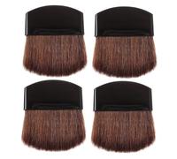 DRESSOOS Small Blush Brush Set 4pcs Round Flat Powder Makeup Brushes for Cheeks Soft Bristles for Loose Powder for Women Mini Cosmetic Tool