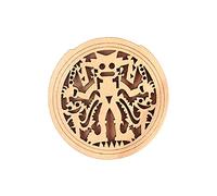 DRESSOOS Sound Hole Cover for Guitar v Maple Wood Feedback Buffer Soundhole Block Decorative Hollow Pattern No Modification Required