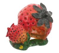 DRESSOOS Strawberry Resin Tortoise Hideout Reptile Box for Aquariums Comfortable Turtle Habitat Decorative Feeding Hut Aquarium Landscape