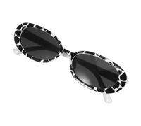 DRESSOOS Stylish Oval Frame Cow Pattern Sunglasses, Lightweight Pc+ Material with Light Blocking Feature, for Climbing and Outdoor Activities