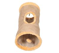 DRESSOOS Suede Cat Tunnel for Indoor Cats Pet Play Tube Interactive Cozy Hideaway for Kittens Ferrets and