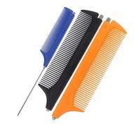 DRESSOOS Teasing Brush Tail Comb Salon Comb 3 Pcs Set Stretchable Steel Handle ABS and Steel Assorted Colours for Adults and Boys and Girls Professional Salon and Home Use Random Color