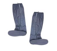 DRESSOOS Thickened Overshoes with Zipper Design Wear-Resistant Non-Slip Rainproof Shoe Covers for Cycling Hiking Walking Reusable Protective Shoe Sleeves Black